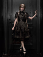 Ghost Orchid - Gothic Lolita OP Dress, Embroidered Cross - image 17