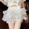 Cotton Lolita Bloomers, Ruffled Hem Cake Safety Shorts - image 6