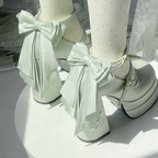 Floating Dream Lily - Elegant Lolita High Heel Shoes, Detachable Bow - image 2