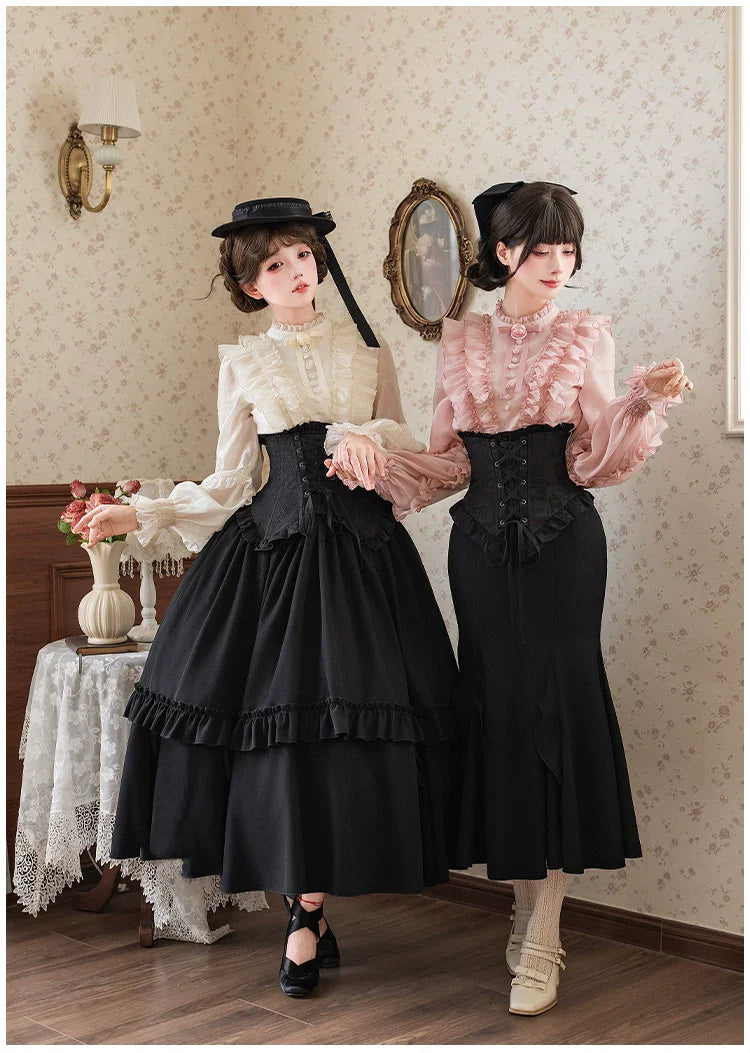 Blake - Boning Gothic Lolita Mermaid Skirt, Lifted-hem SK and Accessories - image 1