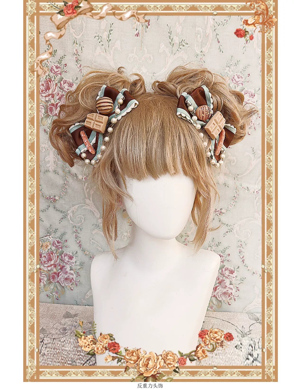 Chandelier - Old School Lolita OP Dress, Polka Dot, Chandelier Print and Accessories - image 30