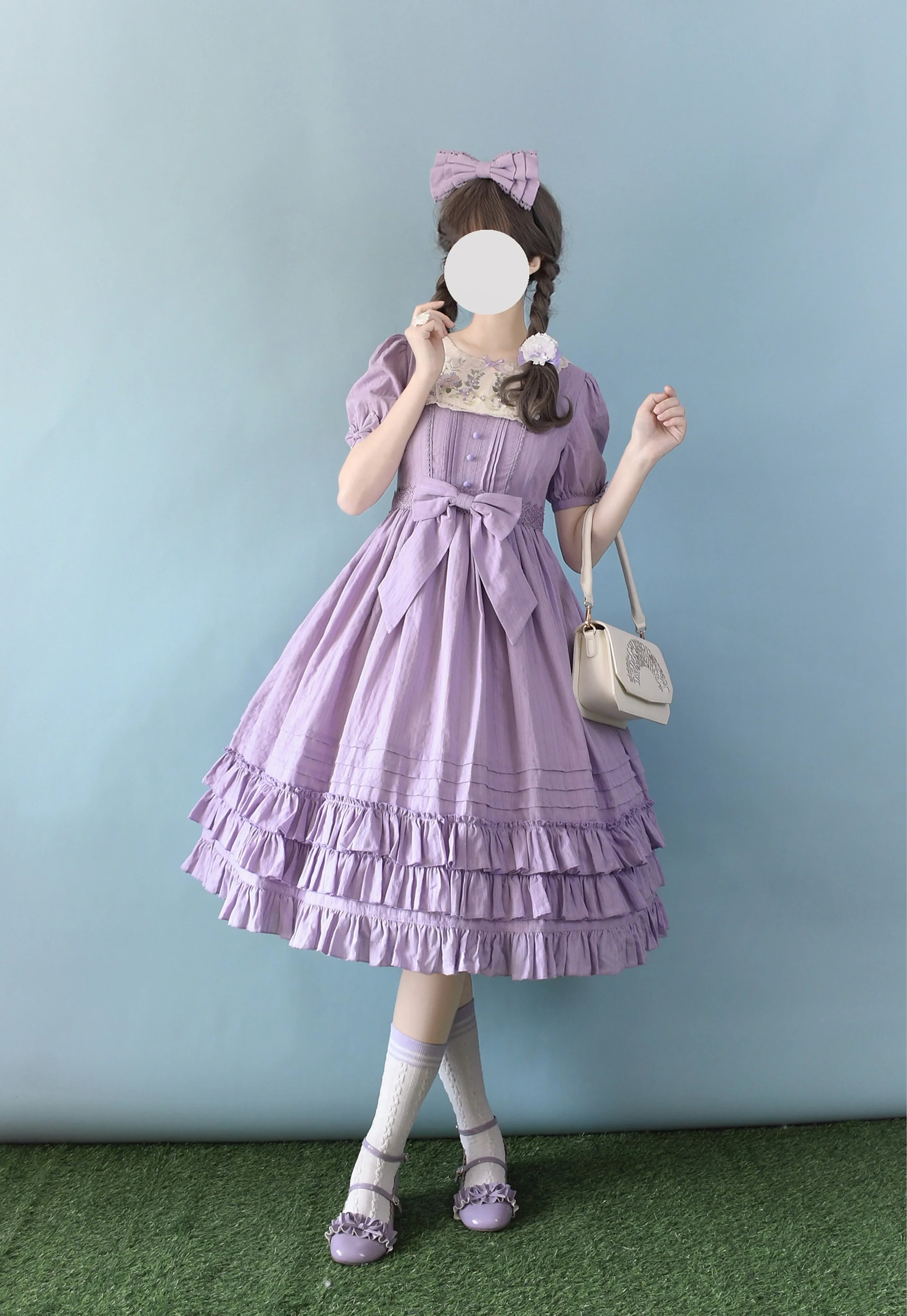Nerry - Sweet Lolita Embroidered OP Dress Multicolors - image 1
