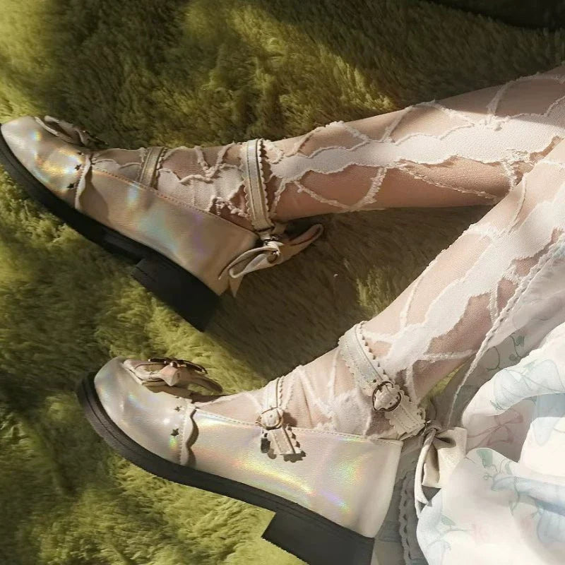 Dreamy Starry - Sweet Lolita Shoes Low Heel Bow Shoes - image 2