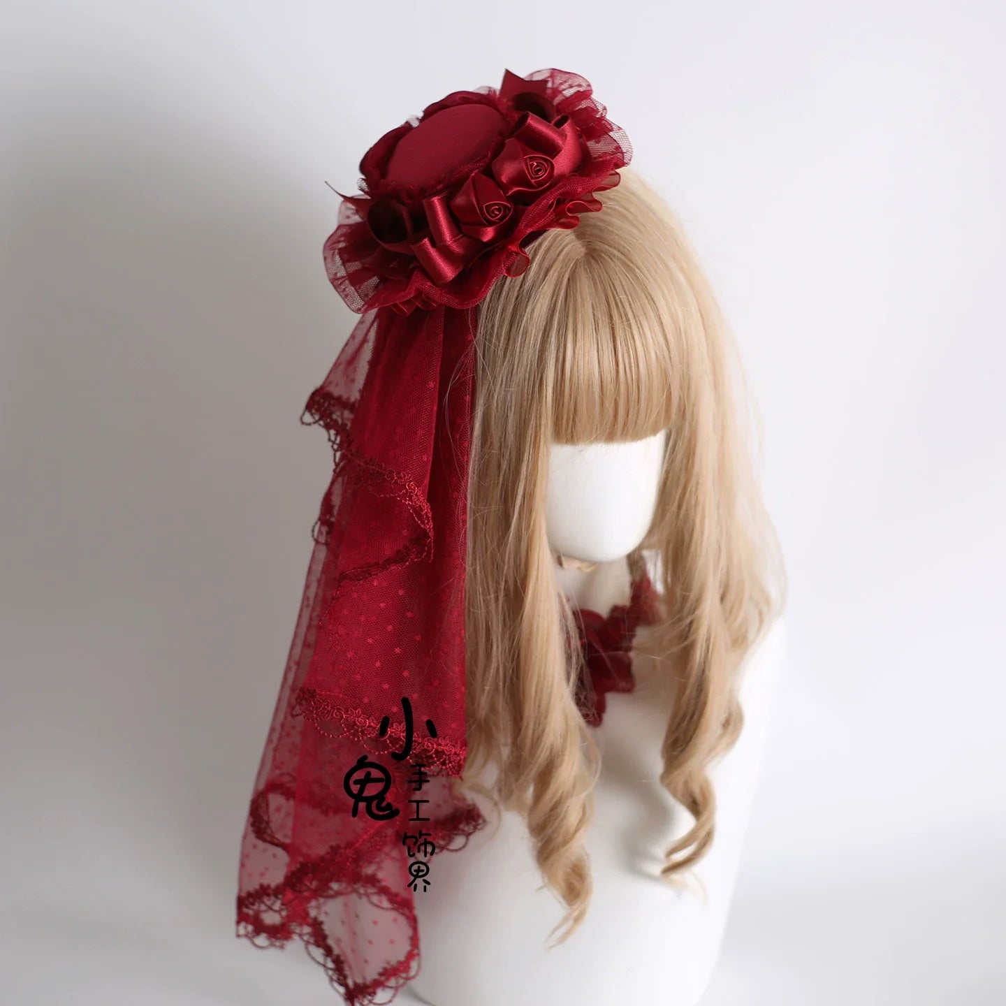 Dark Red Gothic Lolita Headdresses and Floral Veils - image 11