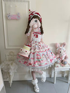 Cherry Bake Song - Kawaii Lolita JSK Dress With Dessert Print & Cherry Bow - image 20