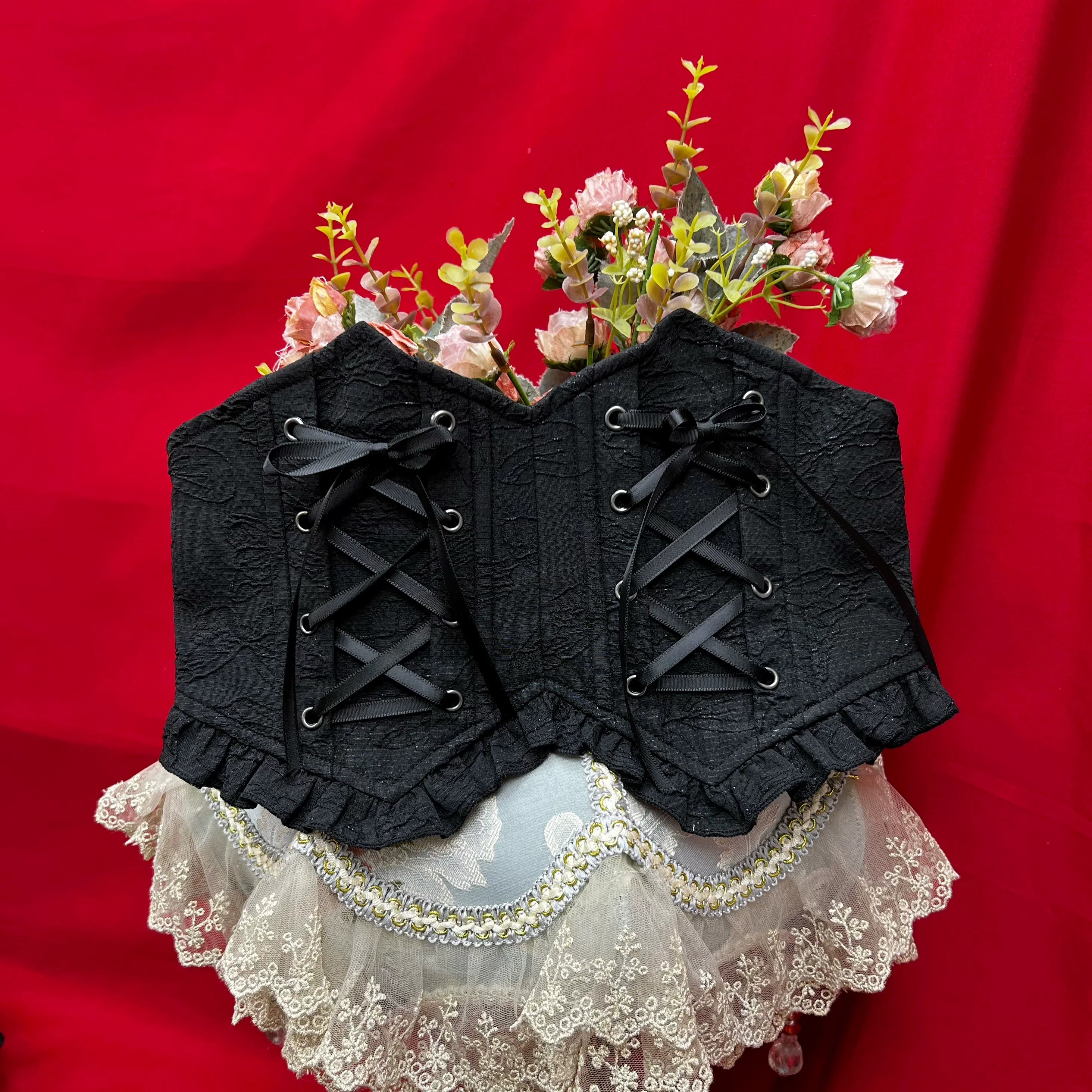 Good and Evil Angel - Gothic Lolita SK Set Retro Princess Sleeve Blouse - image 36