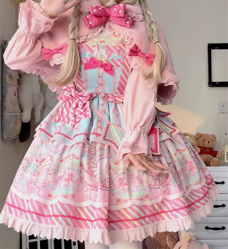 Rabbit-Ear Winter Lolita Cape with Bows - image 23