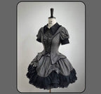 Striped Cross - Gothic Coordinated Lolita Set, Adjustable Blouse & Skirt - image 22