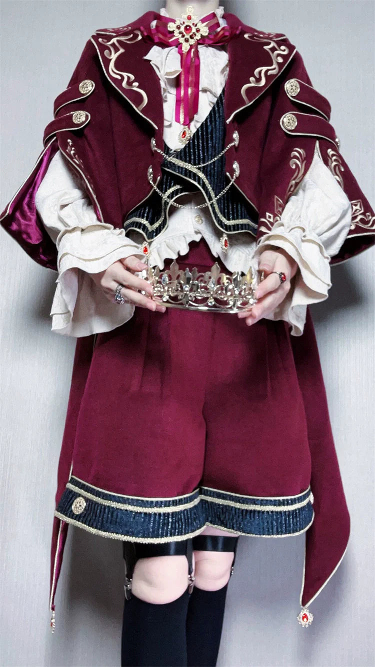 Heir - Military Ouji Lolita Blouse, Coat & Shorts Set - image 13