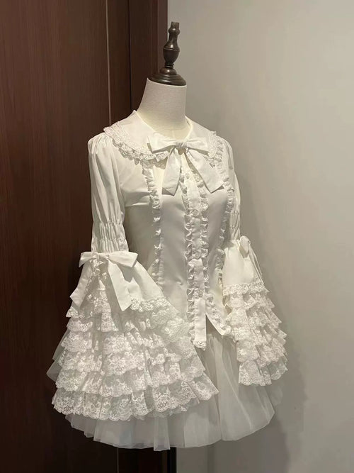 Cannelés - Elegant Lolita Cotton Blouse, Hime Sleeve - image 2