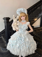 Sakura Blossom Dream - Dreamy Sweet Lolita JSK Dress, Abundant Lace & Bows - image 13