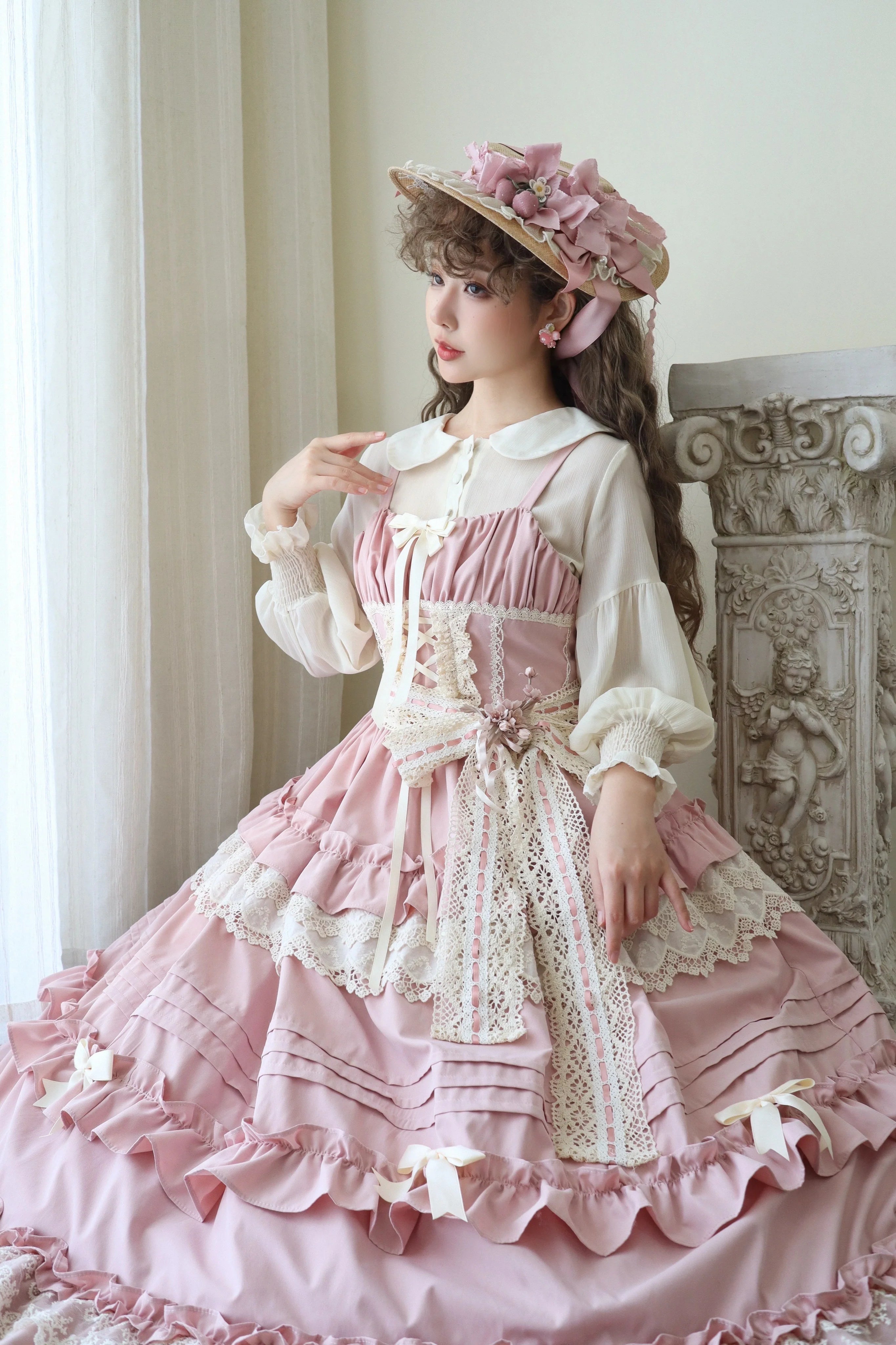 Lilianne Elegant Lolita Ruffled Hem JSK Dress - image 2