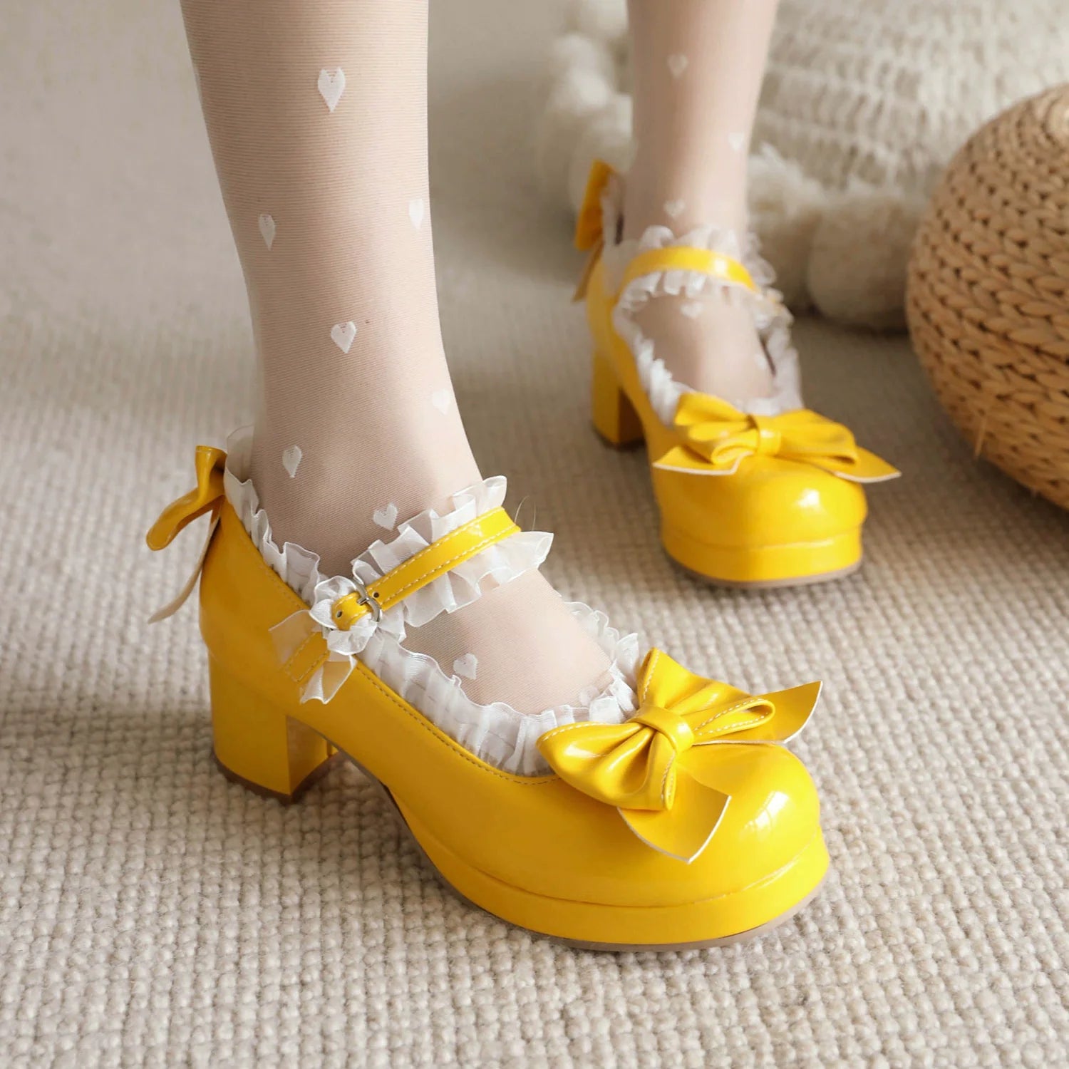 Rainbow Yana - Sweet Lolita Shoes, Lace & Bow Design - image 4