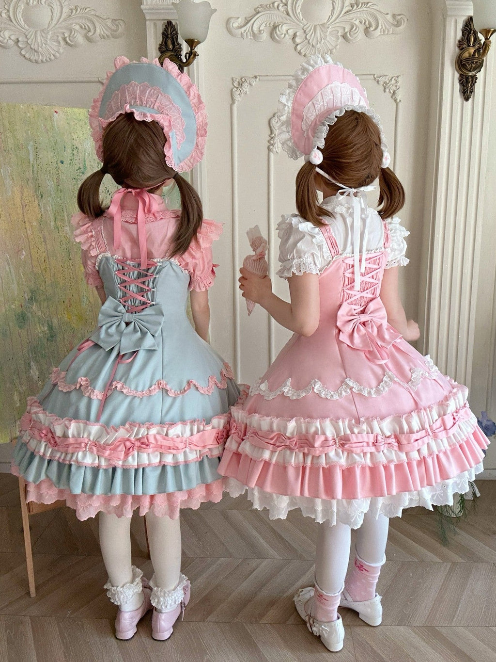 Cream Fondant Sweet Retro Six-Panel Lolita JSK and Accessories - image 12
