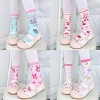 Bunny and Chick Print Sweet Lolita Short Socks - image 1