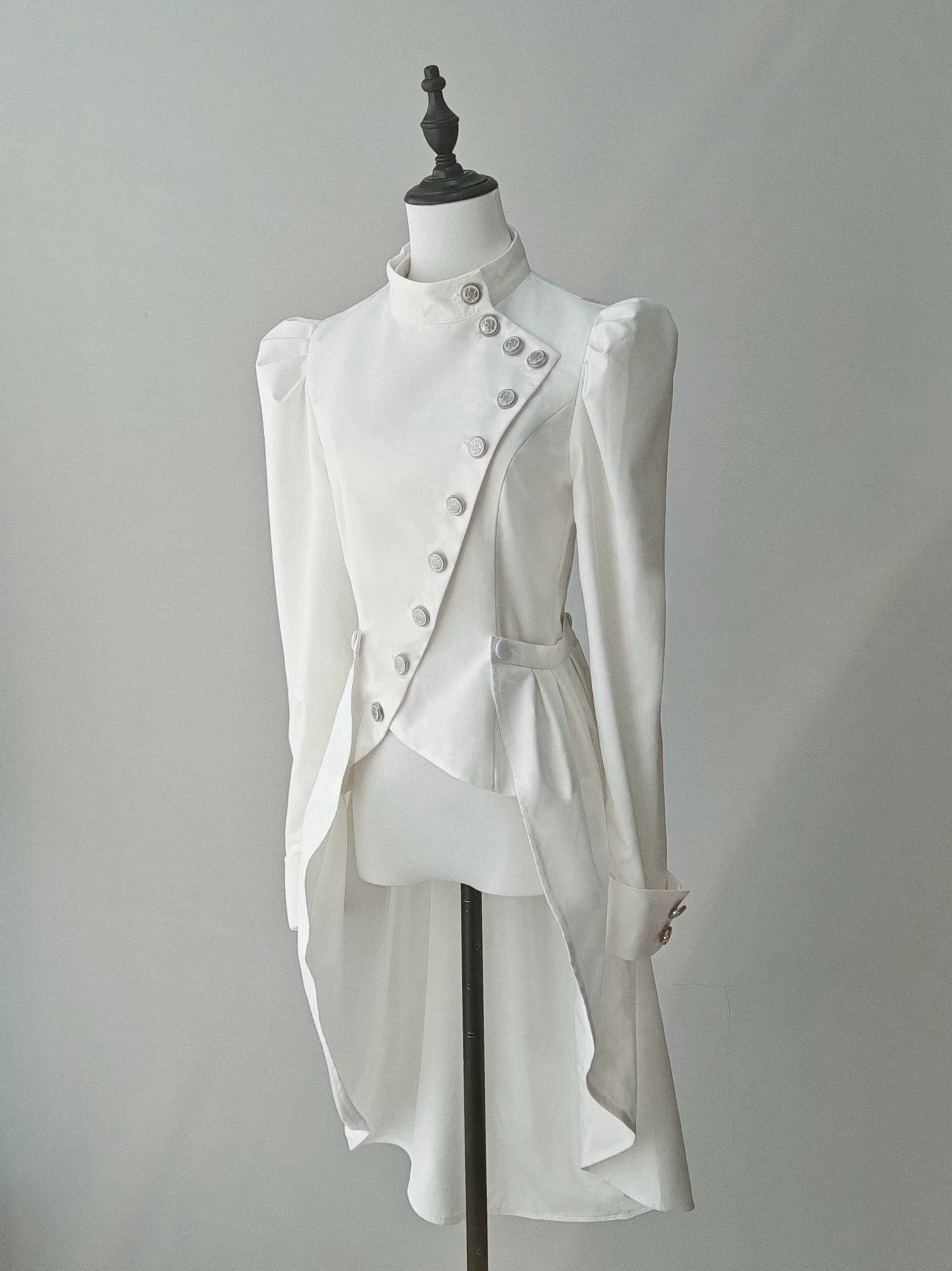 White Night Sonata - Ouji Lolita Embroidery Coat, Detachable Trailing - image 3