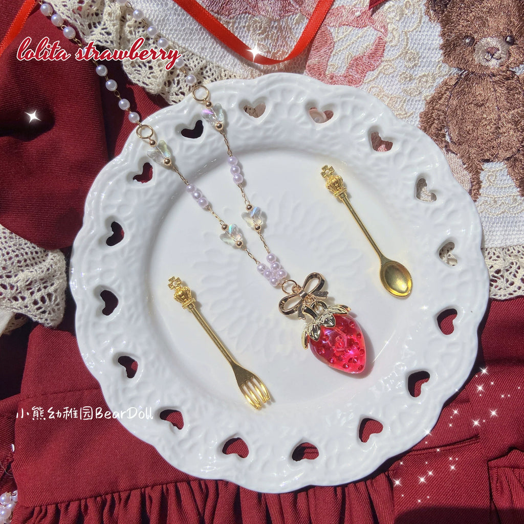 Sweet Lolita Strawberry Charlotte Necklace - image 10