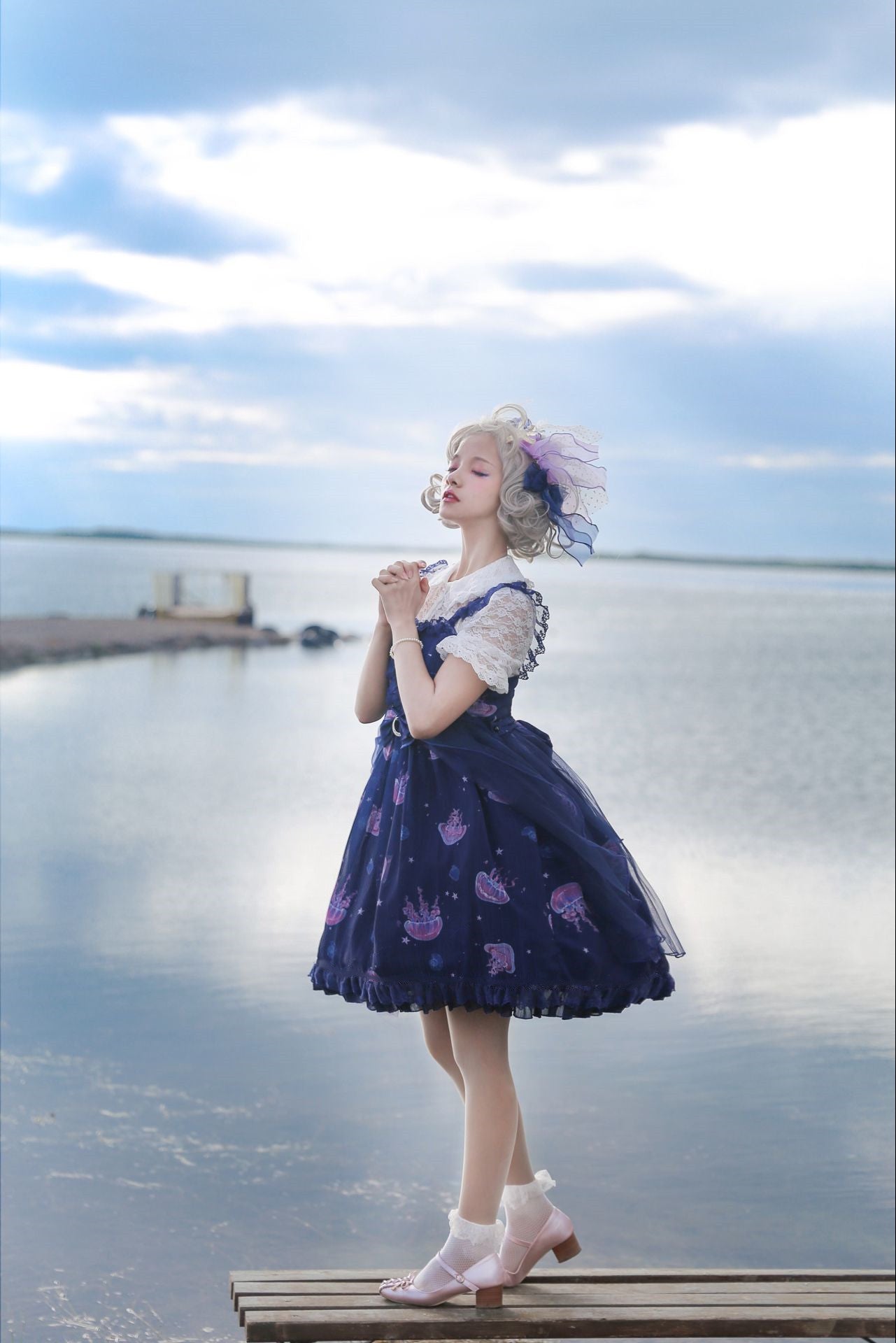 Jellyfish Meteor - Chiffon Fairy Jellyfish Printed Lolita JSK - image 4