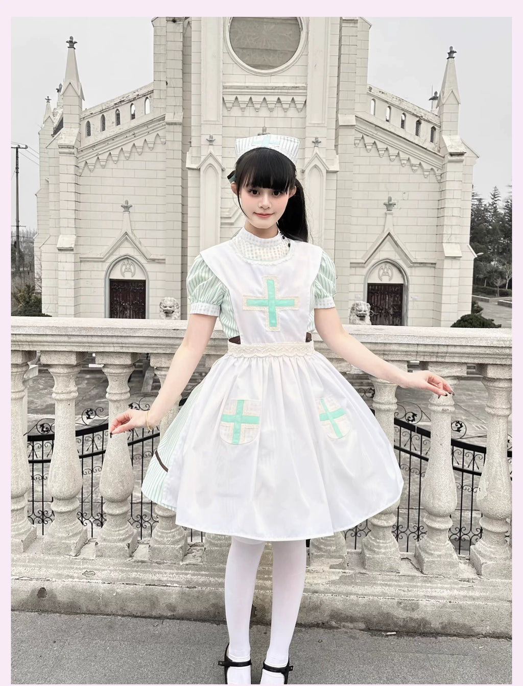 Mint Prescription - Old School Lolita Striped OP Dress, Electrocardiogram Trace and Accessories - image 18