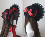 Gothic Lolita Handmade Bonnet with Bows and Beads - image 26