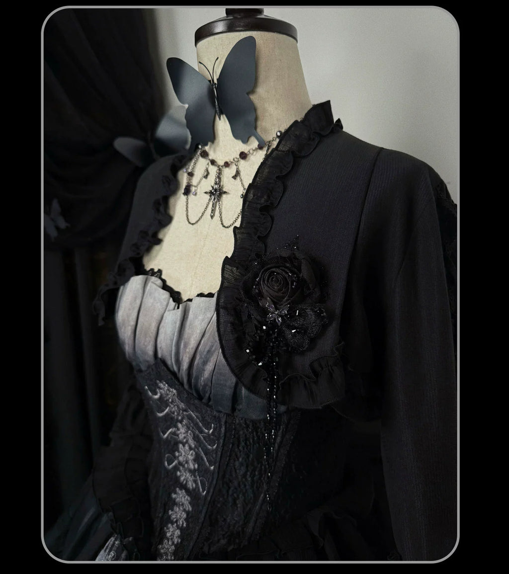 Bone-Eroded Butterfly - Gothic Lolita JSK & SK Set - image 53