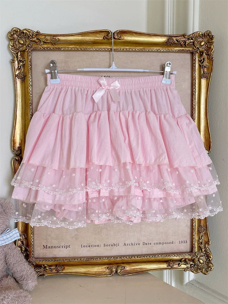 Sweet Lolita Cotton Bloomers, Lace Polka Dot Hem - image 10