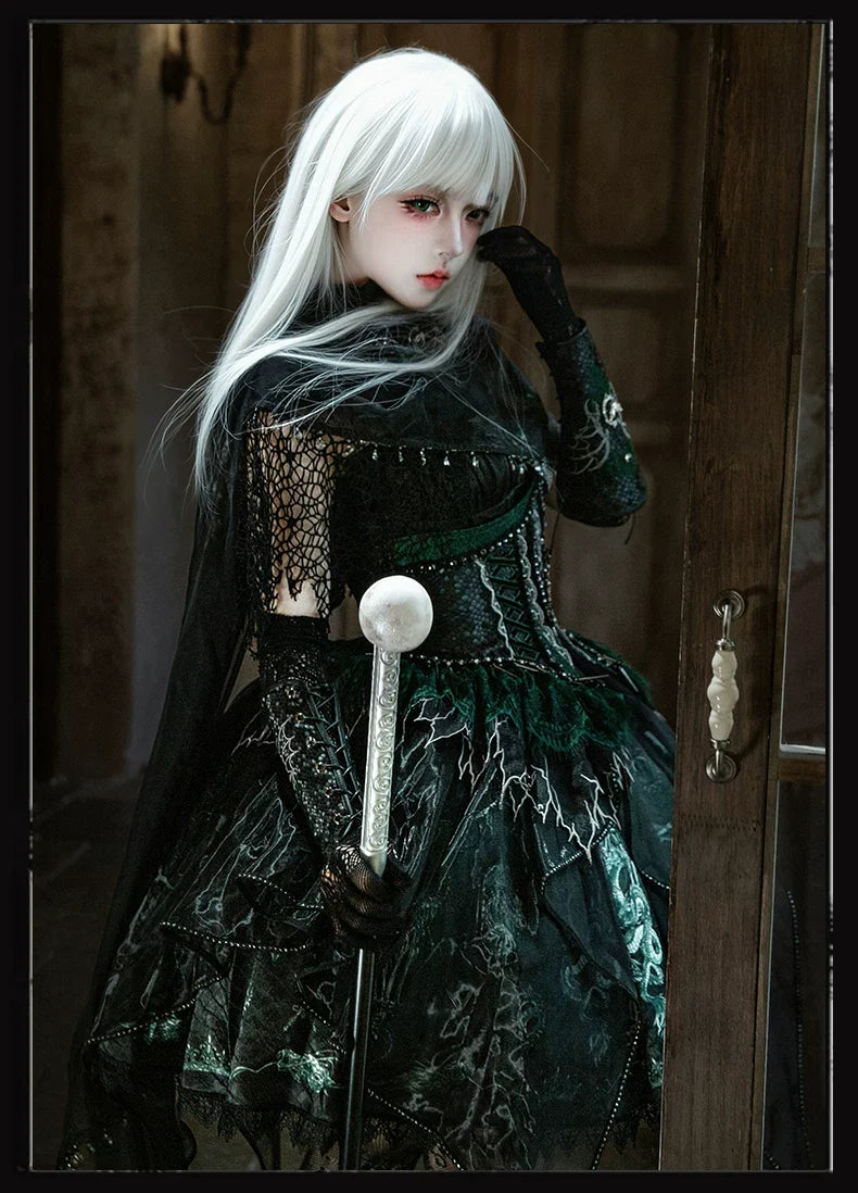 Bone Dragon - Gothic Lolita Corset JSK Dress Set with Embroidery - image 69