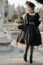Gothic Lolita High Waist Black Dress - image 14