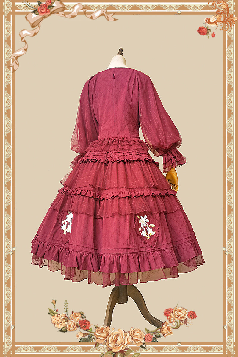 Melaleuca Lily - Embroidery Country Lolita Blouse and Skirt and Accessories - image 28
