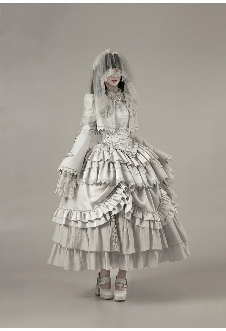 Humanoid Robot - Silver Gothic Lolita Mermaid Skirt Set - image 52