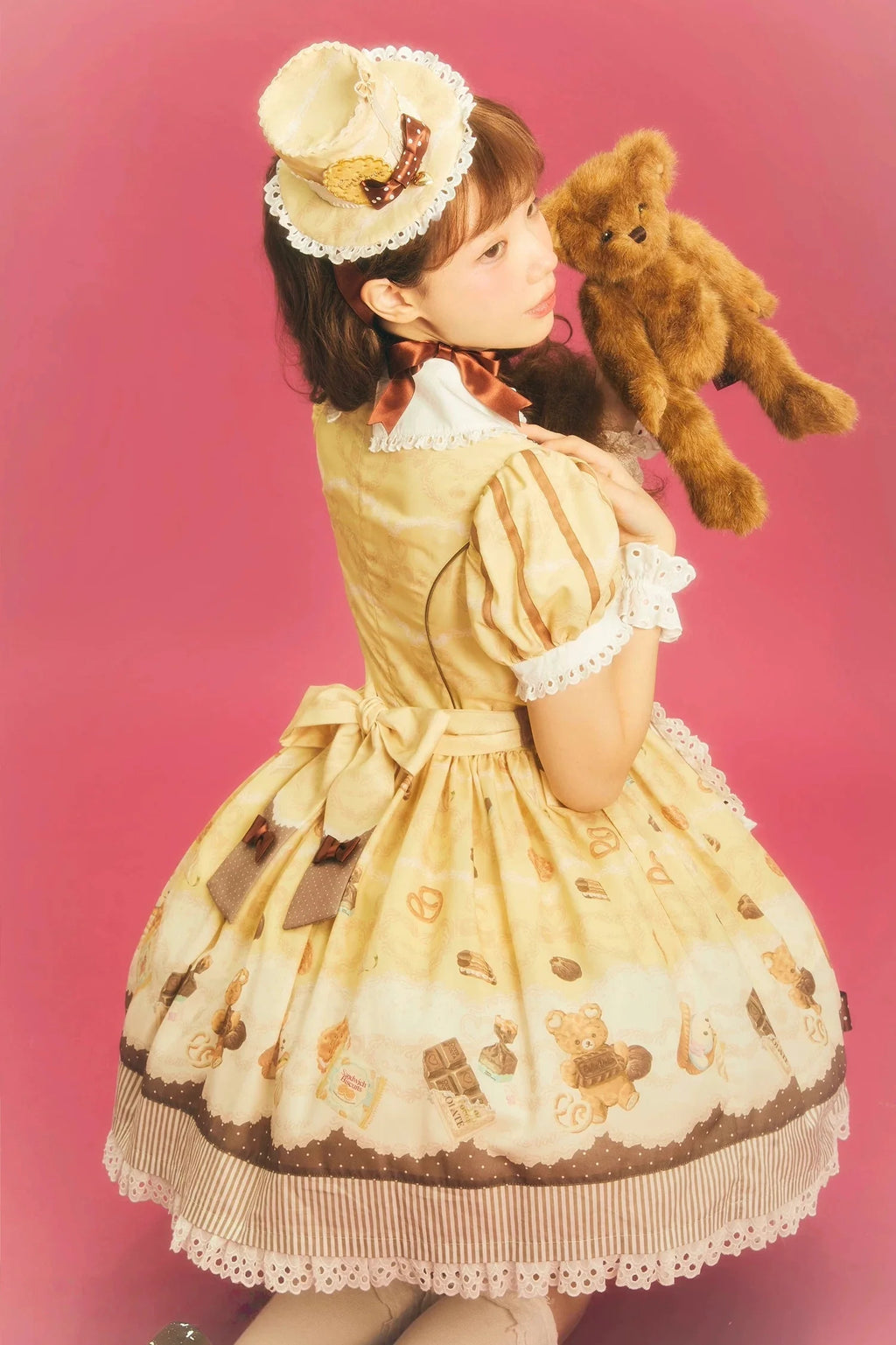 Patisserie Forever Happiness Yellow Apron Sweet Lolita OP Dress Set - image 5