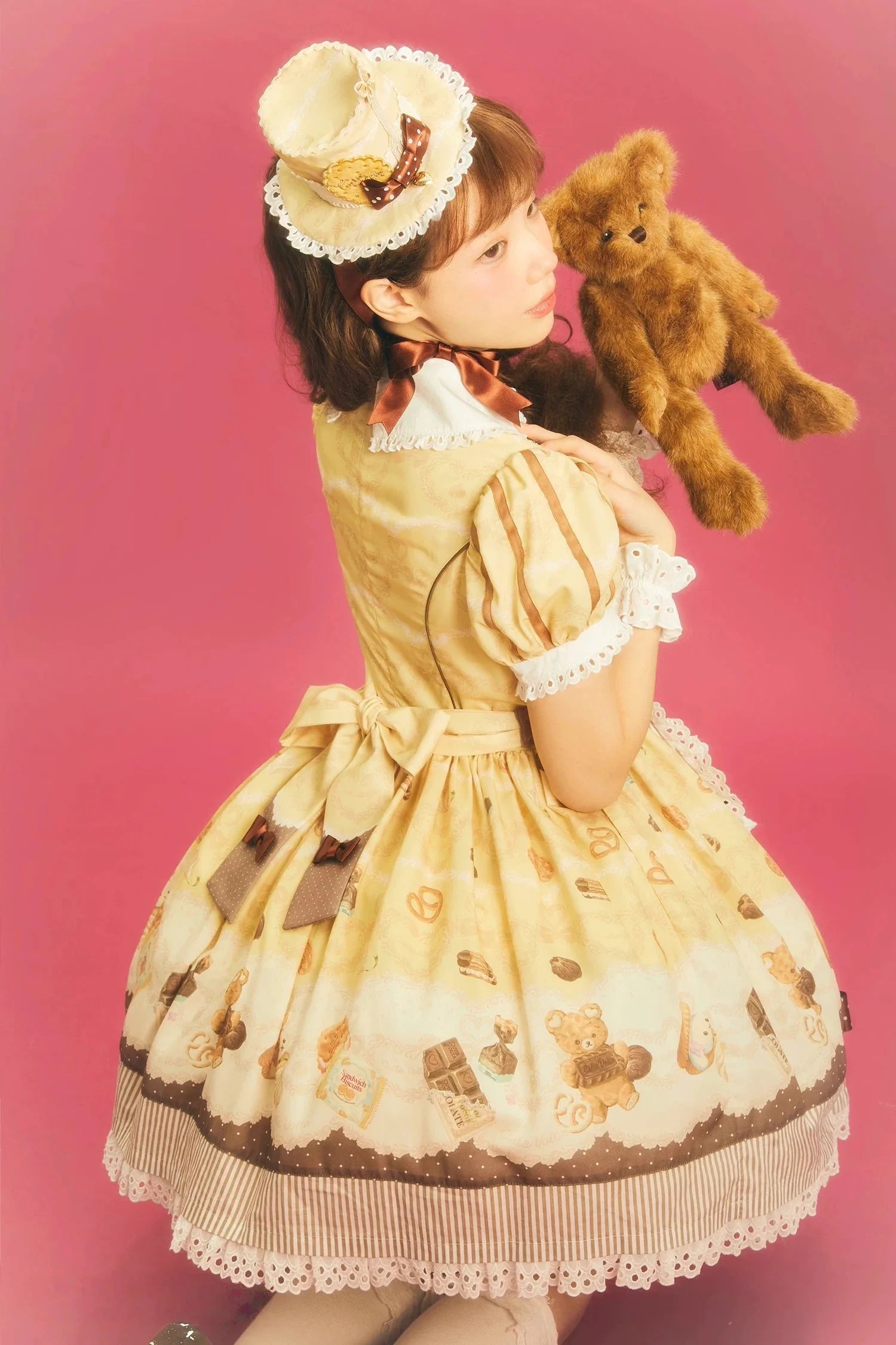 Patisserie Forever Happiness Yellow Apron Sweet Lolita OP Dress Set - image 5