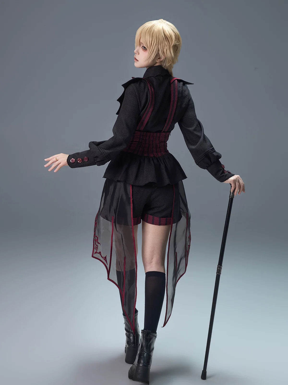 Devils Convention Gothic Ouji Blouse and Suspender Shorts Set - image 3