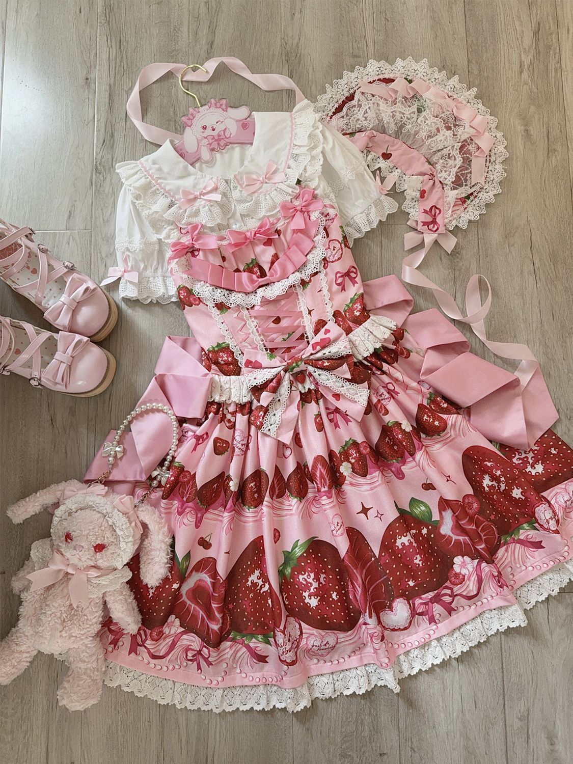 Strawberry Tale Sweet Lolita Strawberry Print JSK - image 18