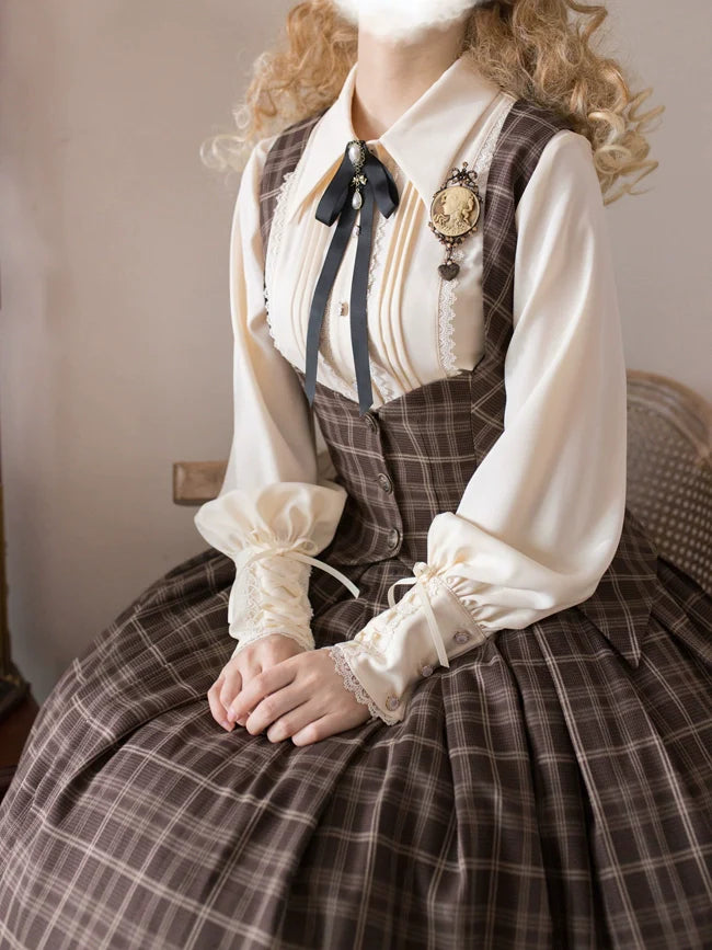 Griffin's Promise - Classic Lolita Skirt Striped Plaid Elegant SK - image 8
