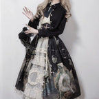 Clock Butterfly - Gothic Lolita Printed Blouse and Corset Skirt Set - image 20