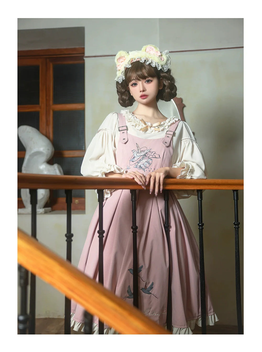 Flying Bird - Plus Size Elegant Lolita JSK Dress With Bird Embroidery - image 40