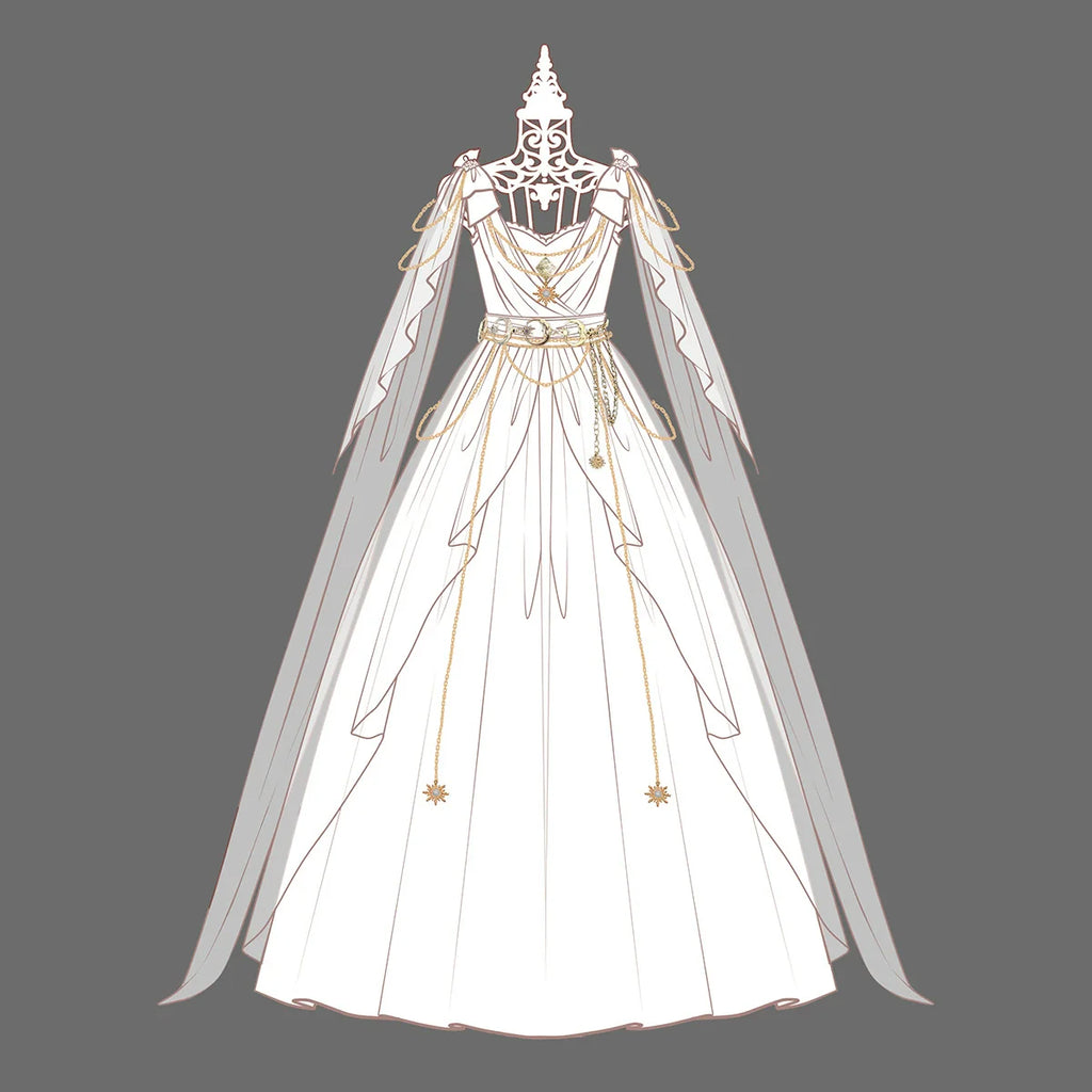 Divine - Elegant Greek Mythology Style Lolita JSK Irregular Hem White JSK Dress - image 11