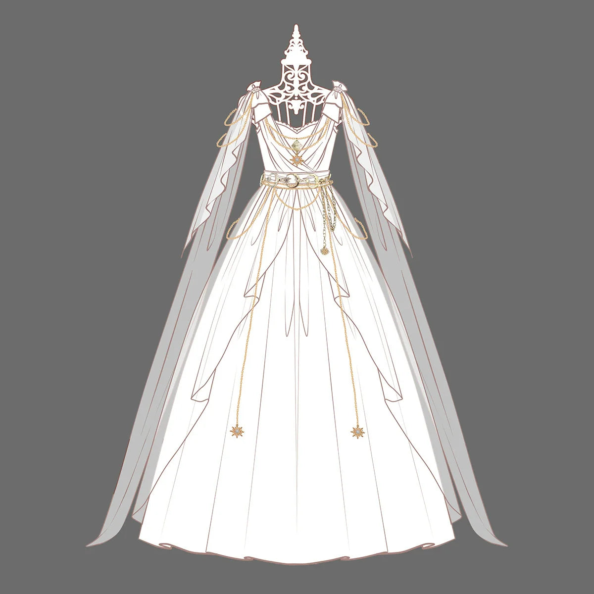 Divine - Elegant Greek Mythology Style Lolita JSK Irregular Hem White JSK Dress - image 11