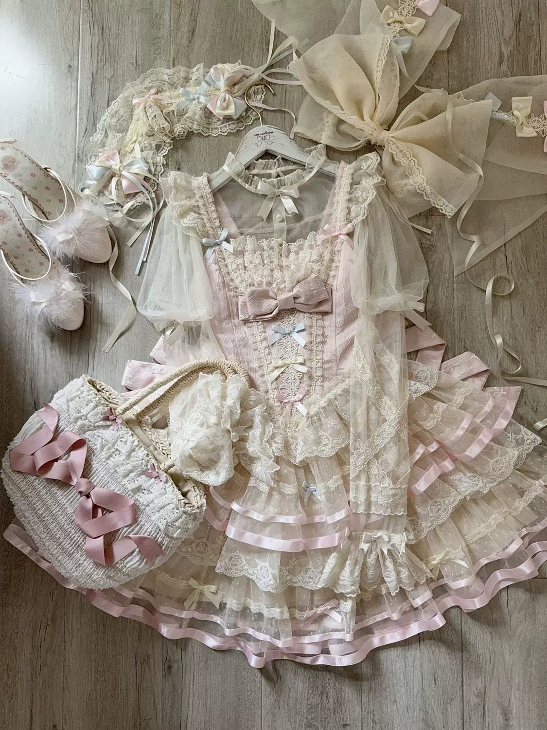 Butterfly Ballet - Sweet Lolita JSK Dress, Layered Tulle Hem - image 23