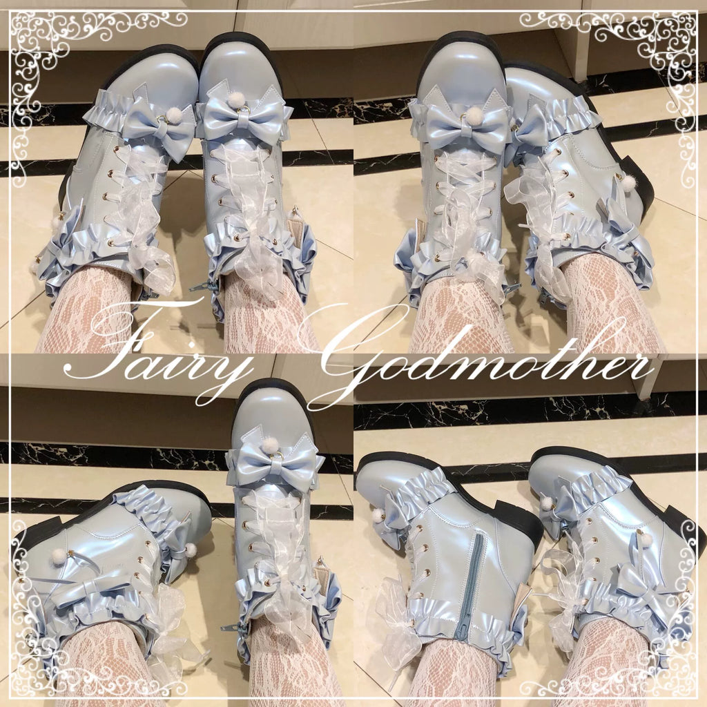 Enthusiastic Ideation - Elegant Lolita Shoes Fleeced Short Martin Boots - image 19