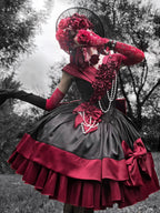 Treasure Chest Rose Lolita Red Dress - image 11