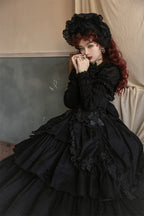Cotton Gothic Lolita Long JSK, Drawn-up Hem - image 66