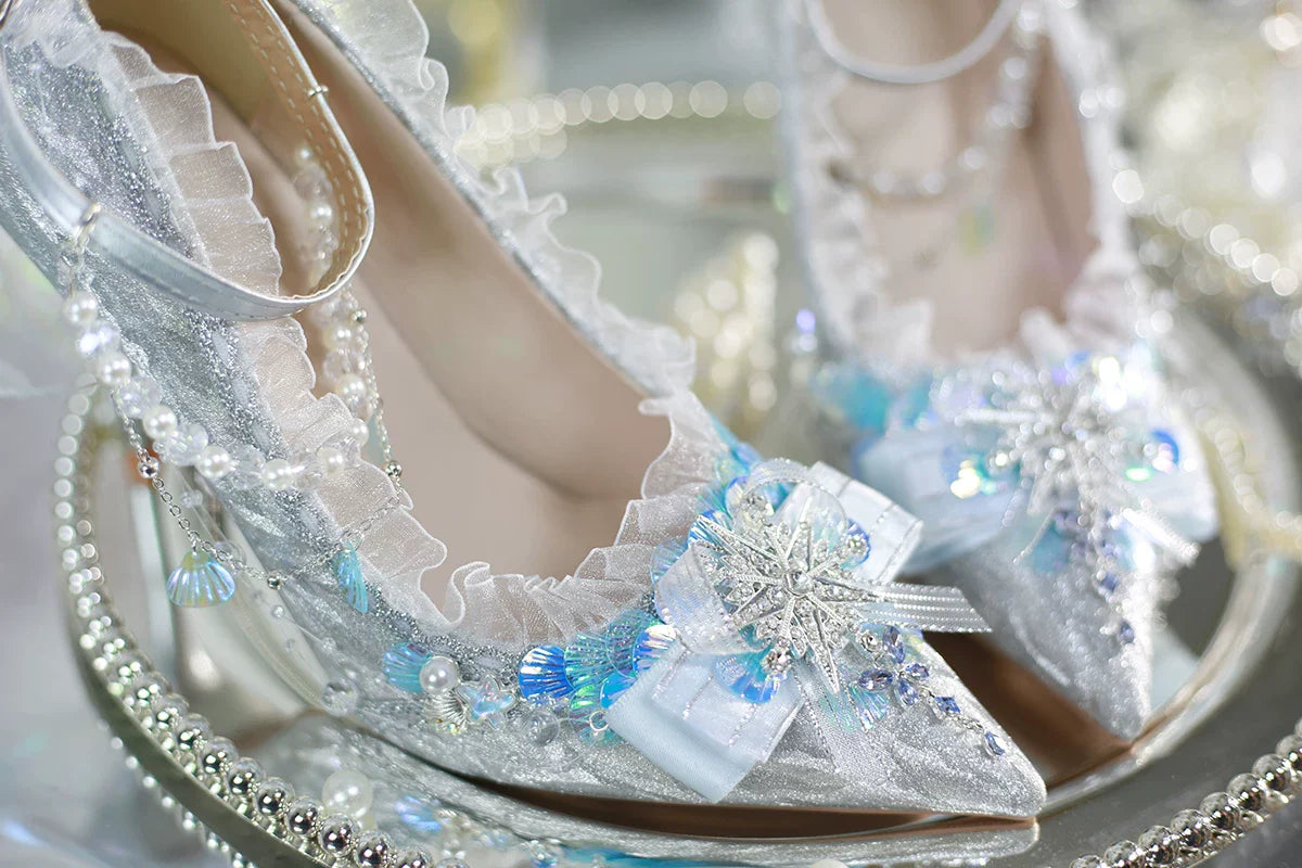 Mermaid Seashell - Sweet Lolita Heels with Detachable Chains - image 14