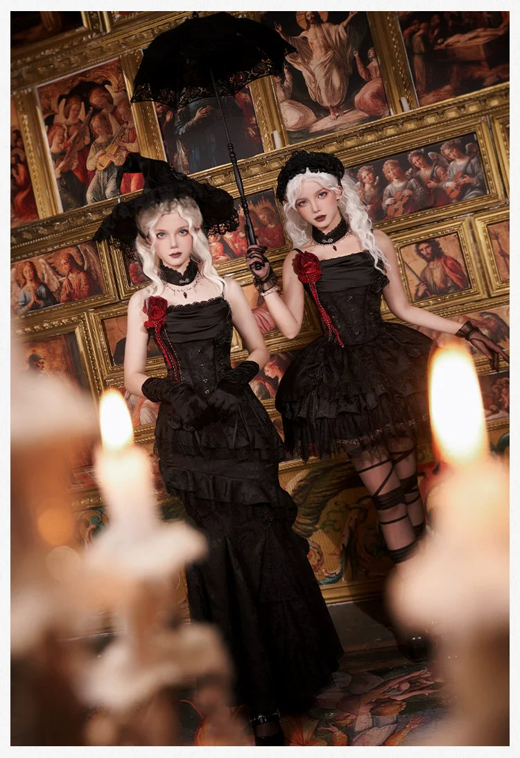 Twilight Witch-Inspired Black Gothic Lolita Skirt Set - image 14