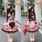 Strawberry Chocolate Lovers Sweet Lolita Embroidered Dress - image 30