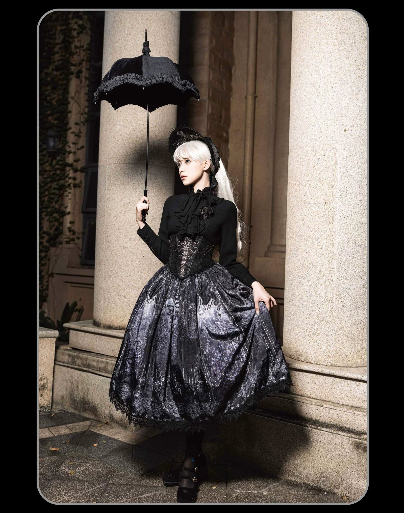Bone-Eroded Butterfly - Gothic Lolita JSK & SK Set - image 28