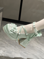 Sakura Oath - Sweet Lolita Chunky Heel, 3D Floral Decoration - image 20