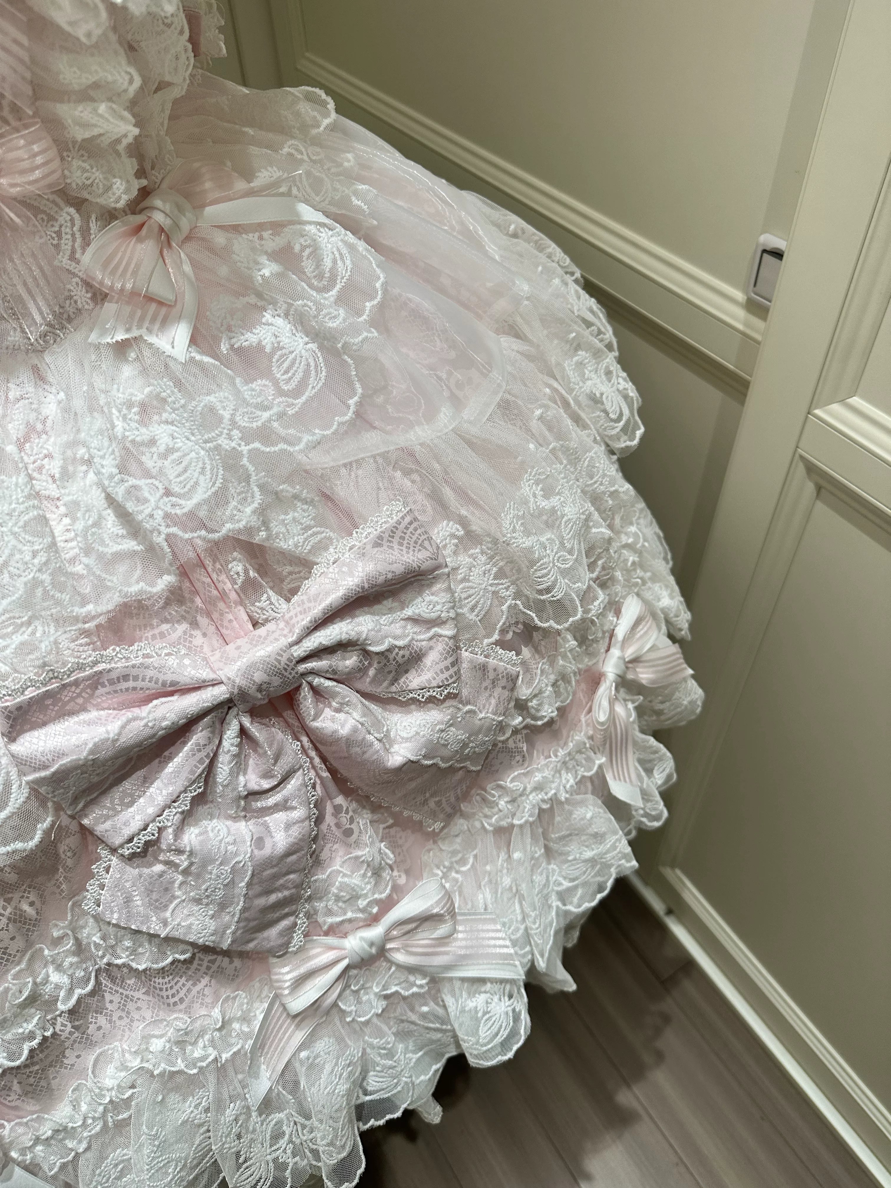 Sakura Blossom Dream - Dreamy Sweet Lolita JSK Dress, Abundant Lace & Bows - image 21