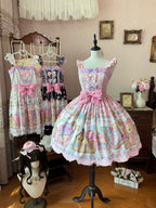 Sugar Frost Cookie - Old School Lolita Bear Dessert Printed JSK Dress and Accessories - image 9
